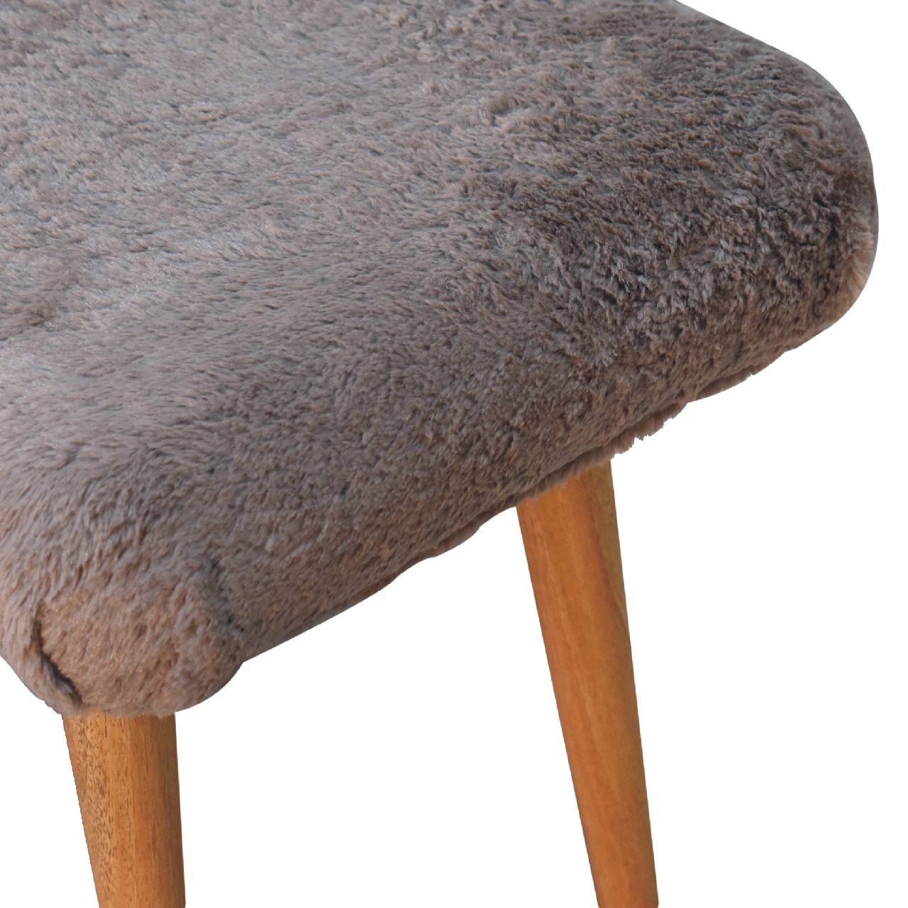 Artisan - Curved Bench in Mocha, Faux Fur