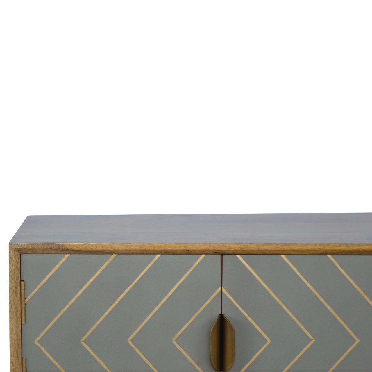 Artisan - Inlay Media Unit in Sleek Cement/Brass