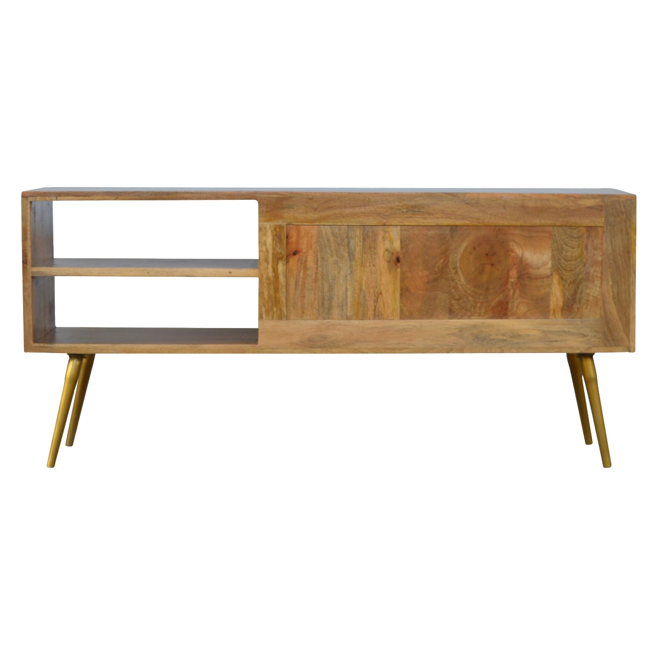 Artisan - Inlay Media Unit in Sleek Cement/Brass