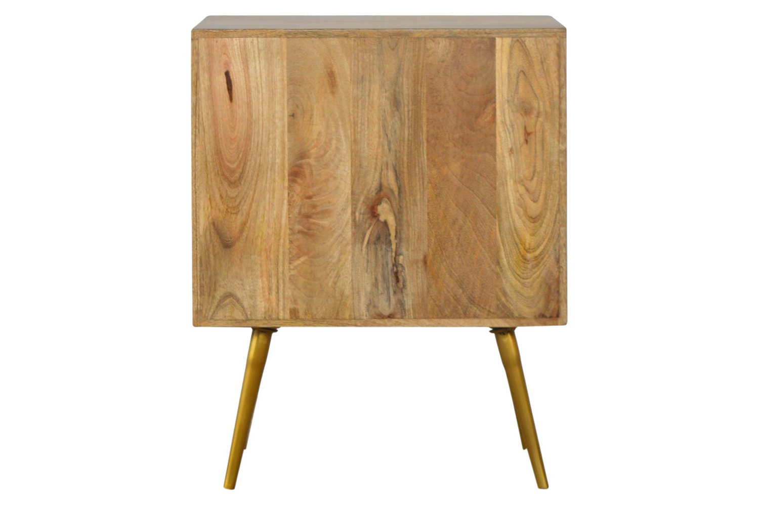 Artisan - Inlay Nightstand with Open Slot in Sleek Cement Brass