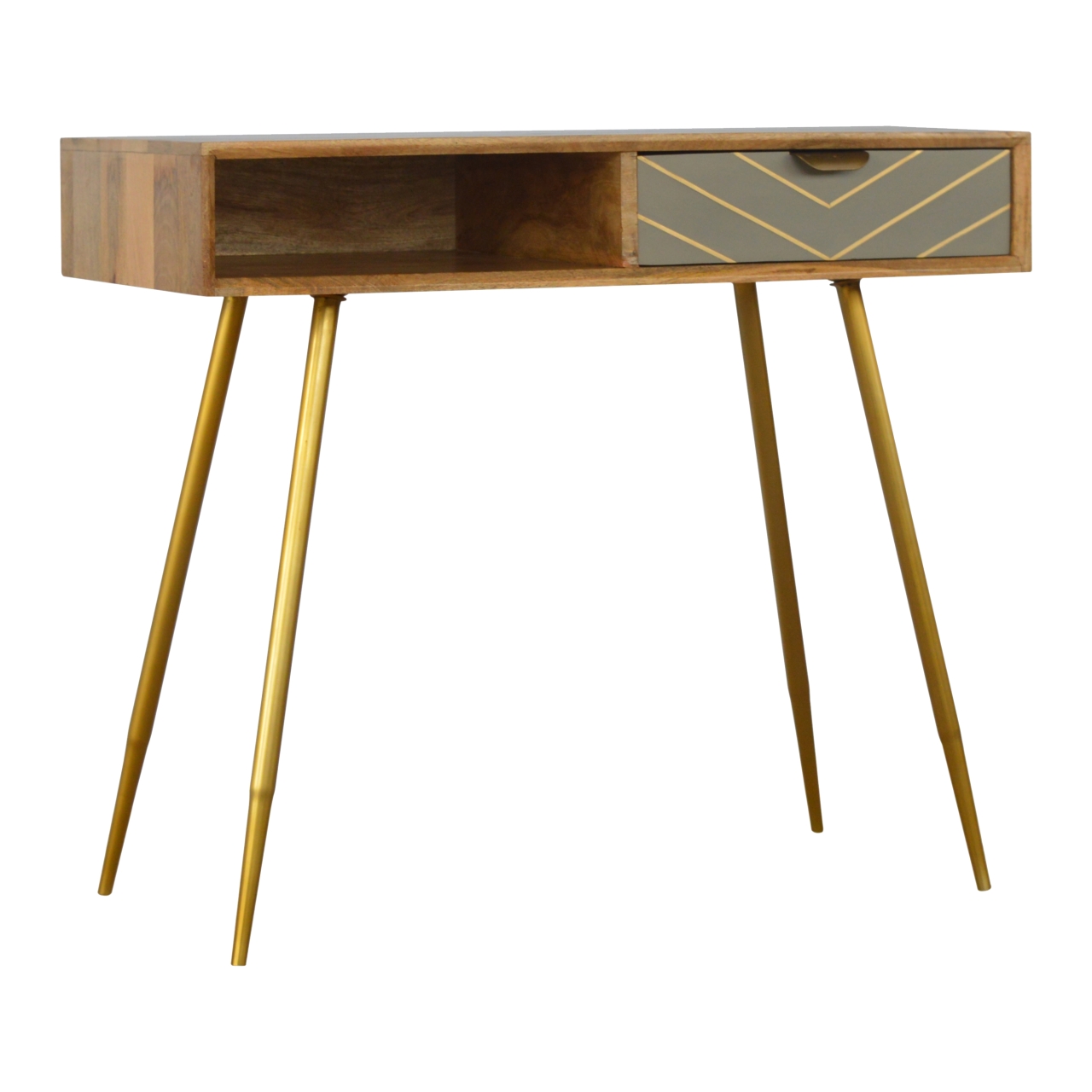 Artisan - Writing Desk in Cement/Brass