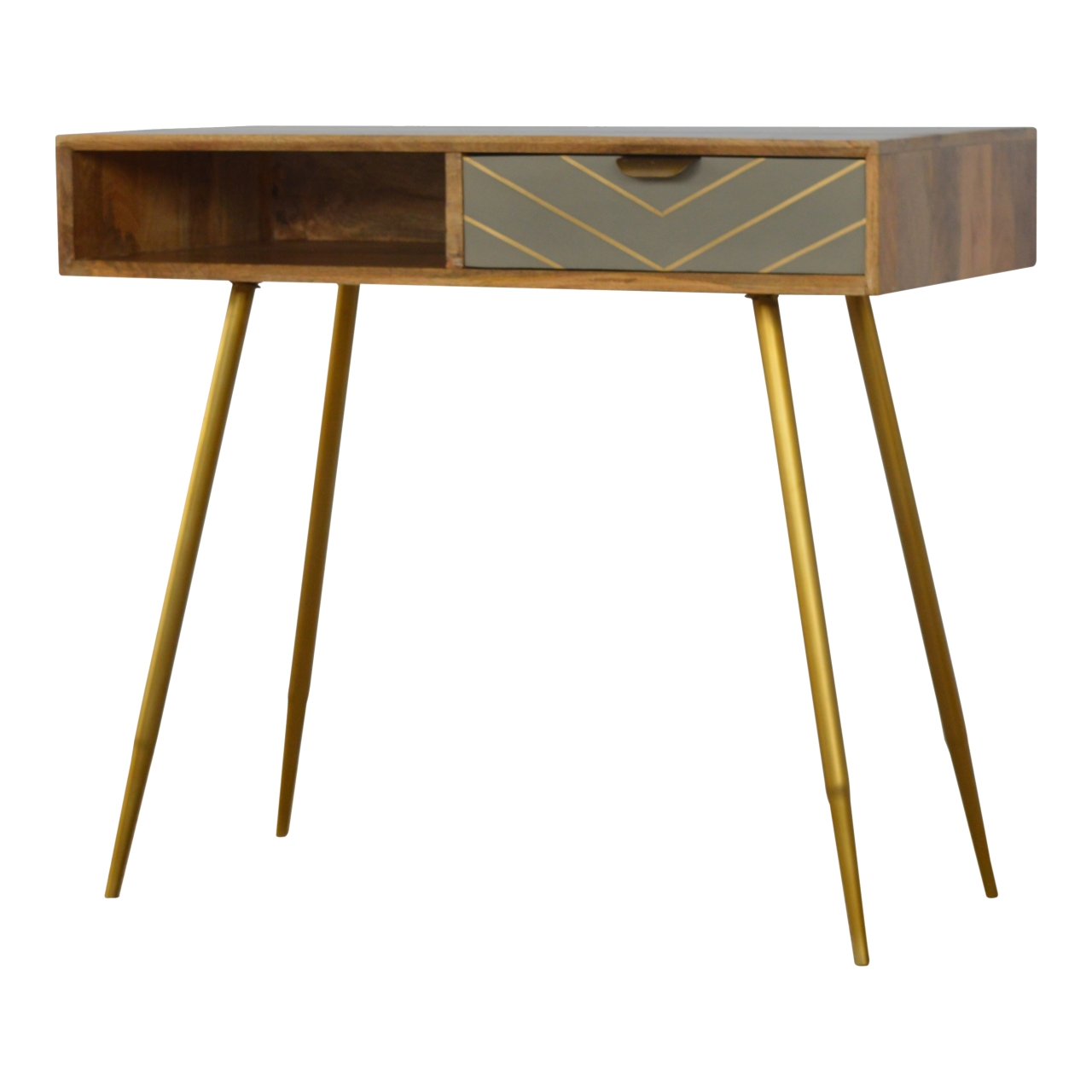 Artisan - Writing Desk in Cement/Brass