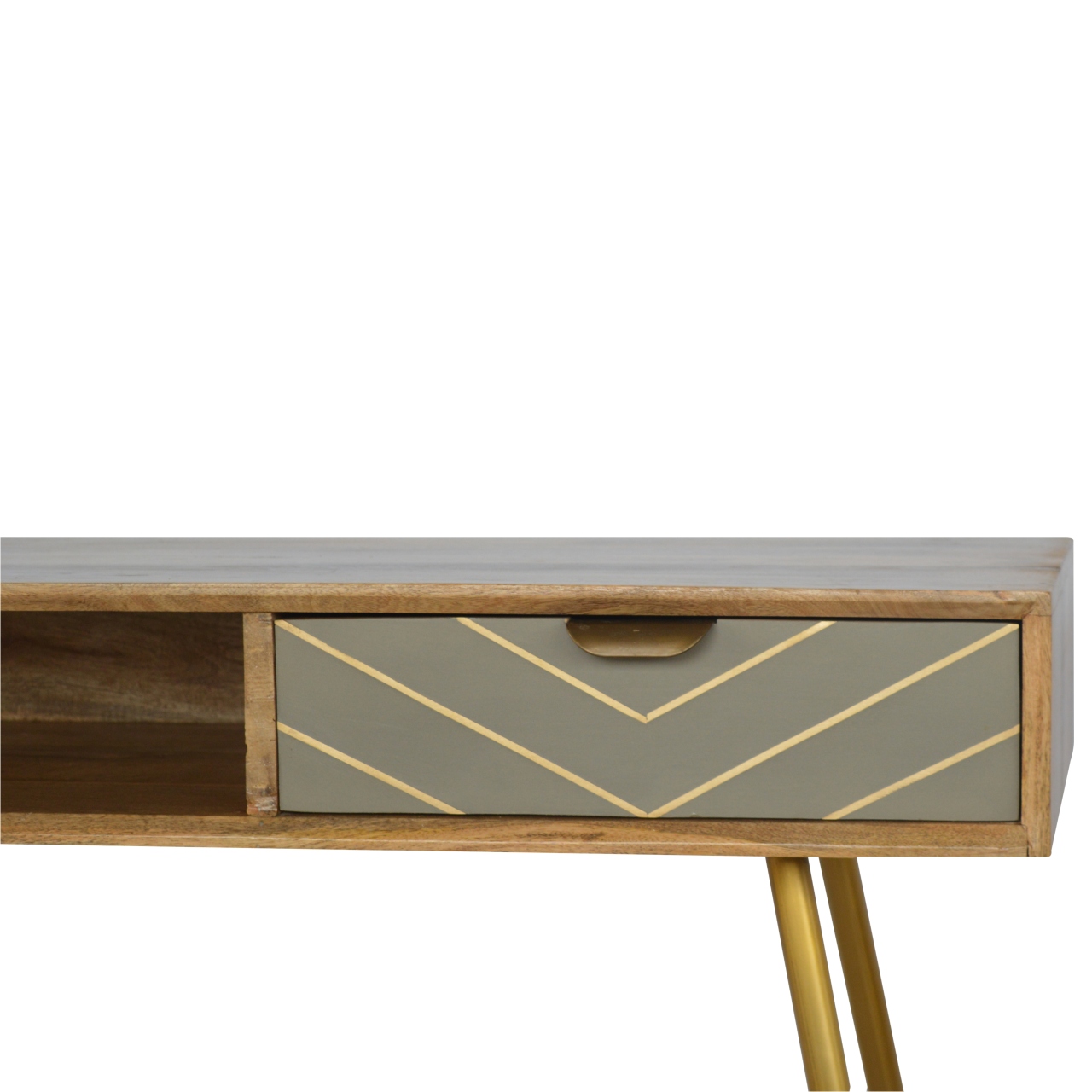 Artisan - Writing Desk in Cement/Brass