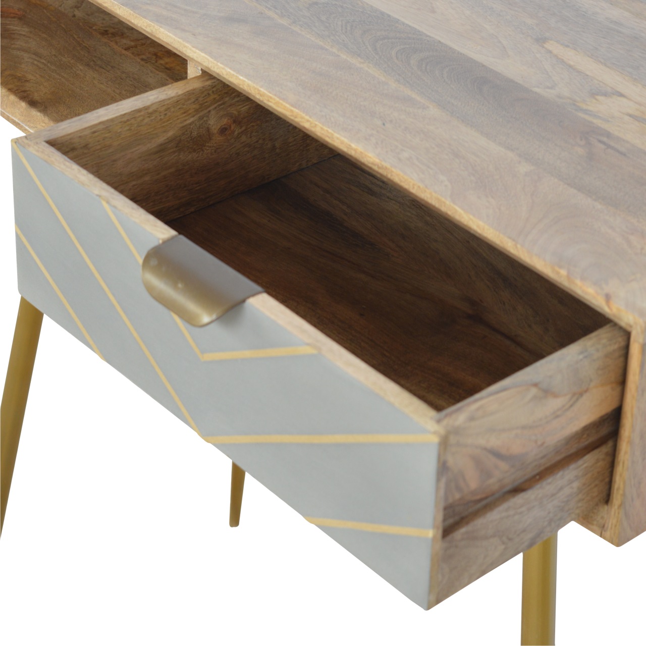 Artisan - Writing Desk in Cement/Brass