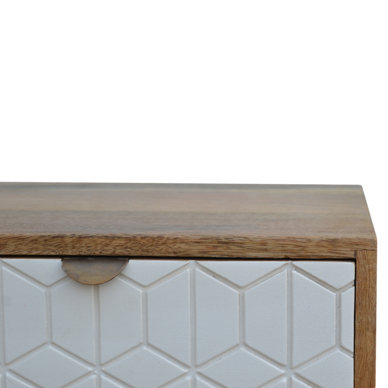 Artisan - Sleek Carved Nightstand in White