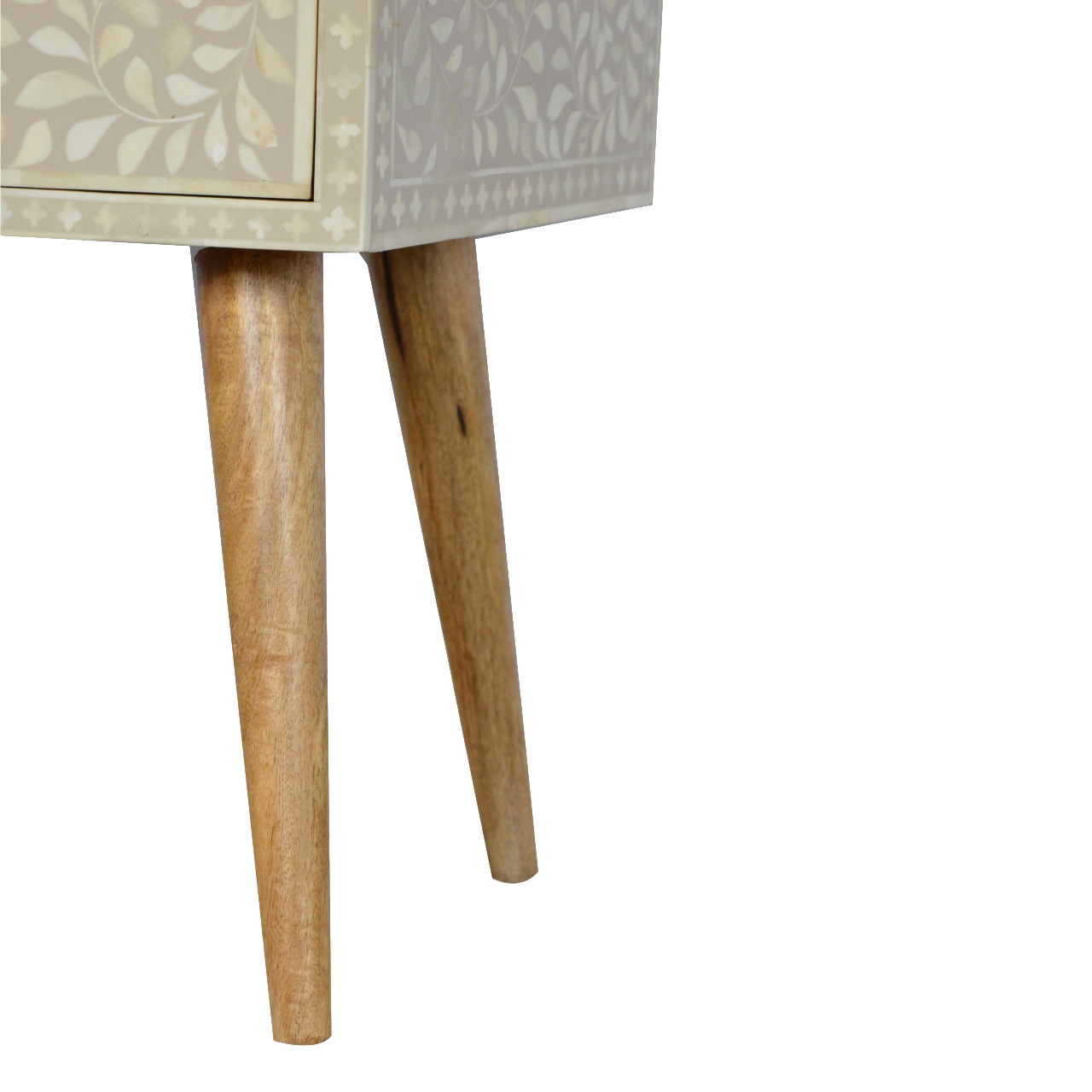 Artisan - Floral Bone Inlay Nightstand in Oak-Ish