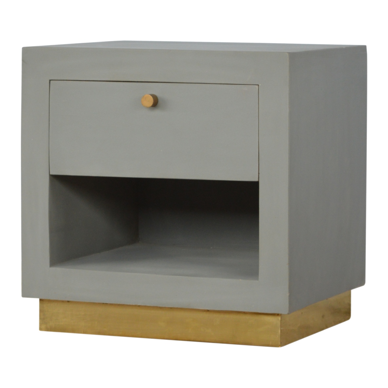 Artisan - Cement Nightstand with Open Slot in Oak-Ish