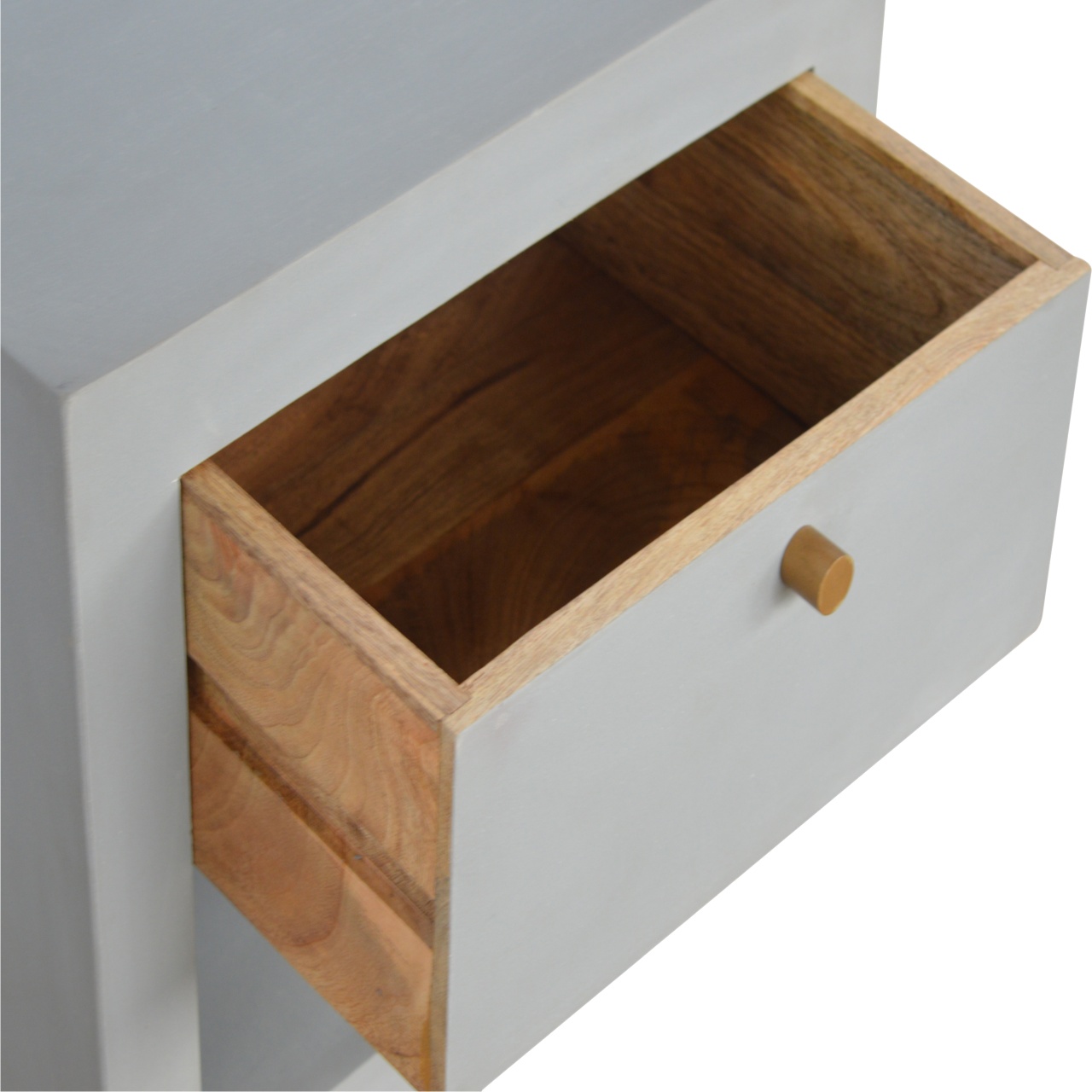 Artisan - Cement Nightstand with Open Slot in Oak-Ish