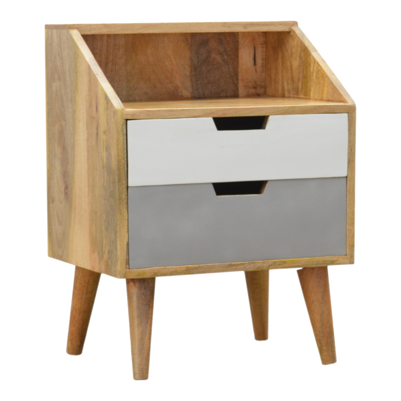 Artisan - Raised Nightstand Table in White/Gray