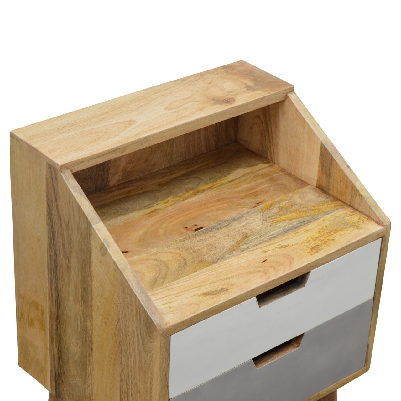 Artisan - Raised Nightstand Table in White/Gray