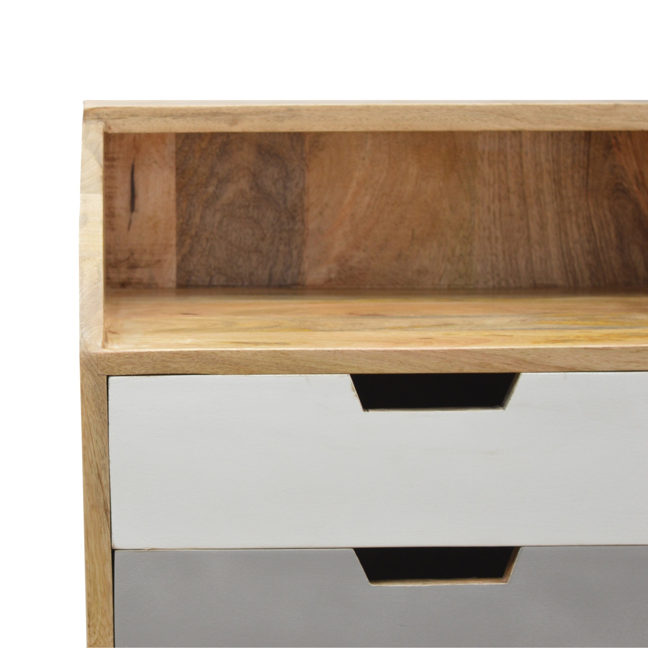 Artisan - Raised Nightstand Table in White/Gray