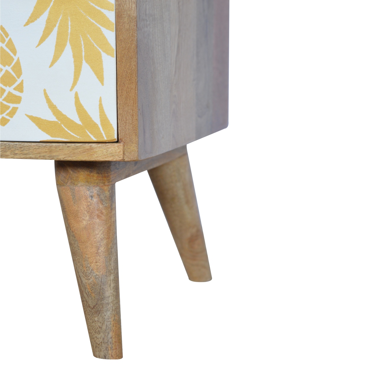 Artisan - Pineapple Screen Printed Nightstand in Oak-Ish