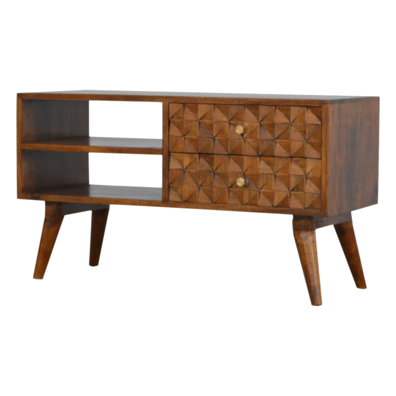 Artisan - Diamond Carve Media Unit in Chestnut