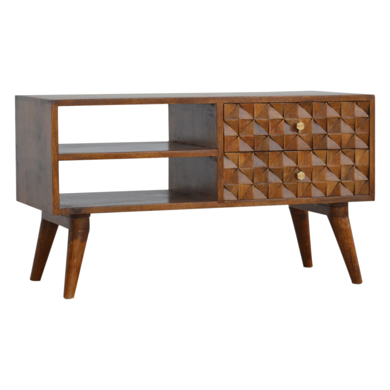 Artisan - Diamond Carve Media Unit in Chestnut