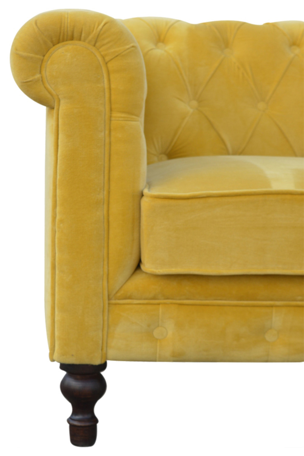 Artisan Chesterfield Sofa with 2 Seater - Mustard, Velvet