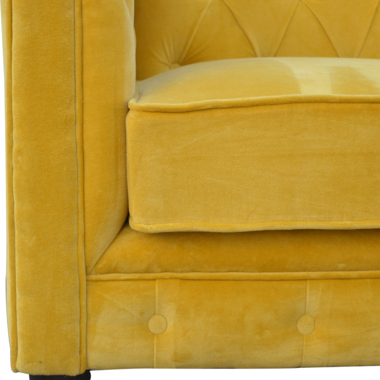 Artisan Chesterfield Sofa with 2 Seater - Mustard, Velvet