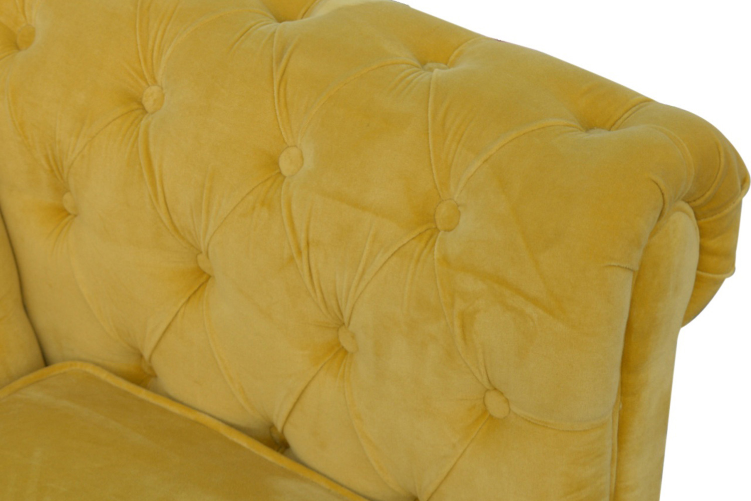 Artisan Chesterfield Sofa with 2 Seater - Mustard, Velvet