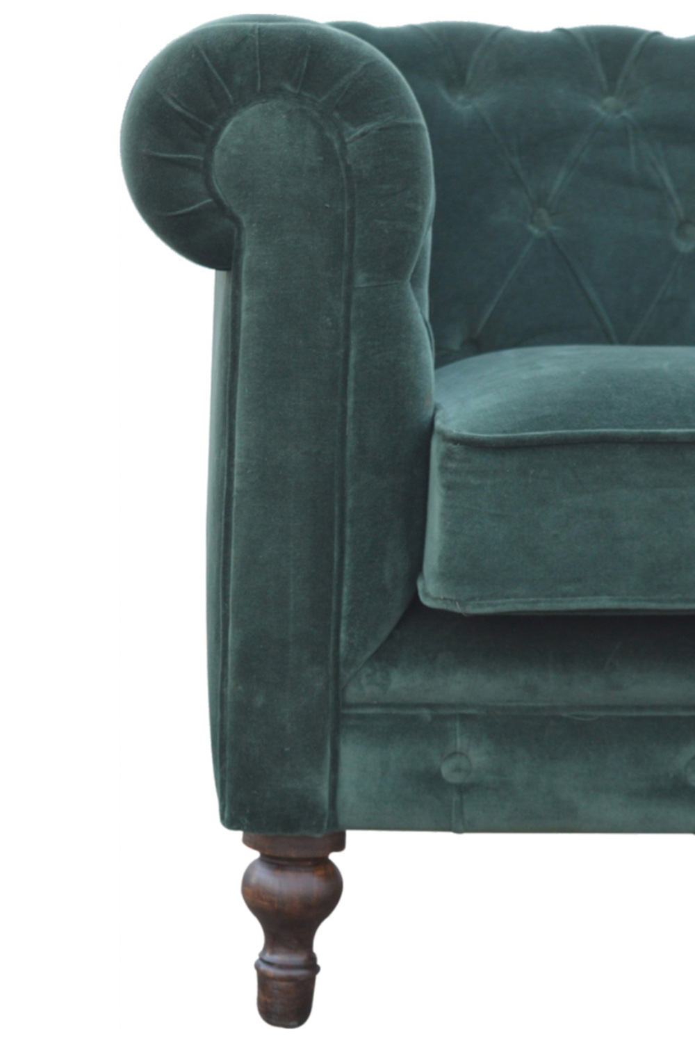 Artisan Chesterfield Sofa with 2 Seater - Emerald Green, Velvet