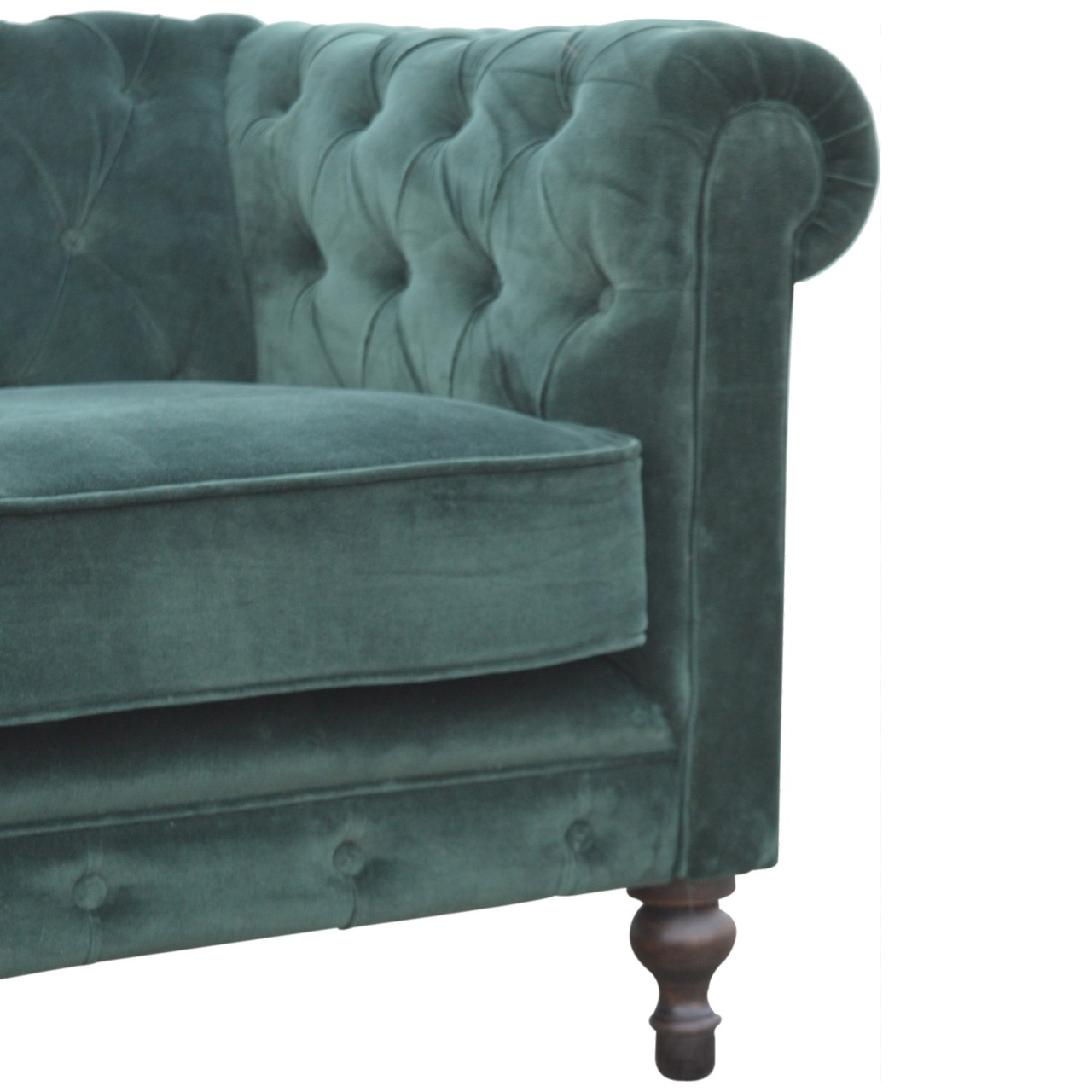 Artisan Chesterfield Sofa with 2 Seater - Emerald Green, Velvet