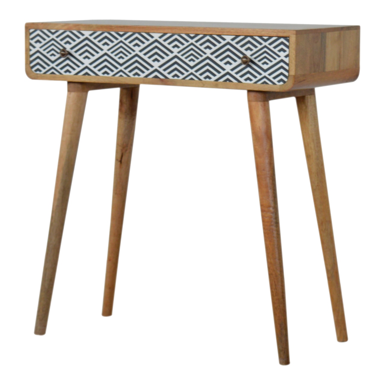 Artisan - Monochrome Print Console Table in Oak-Ish