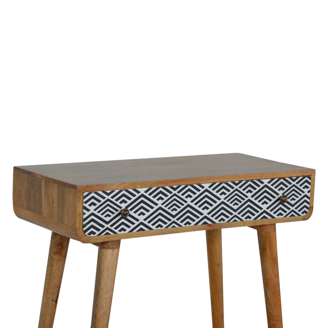 Artisan - Monochrome Print Console Table in Oak-Ish