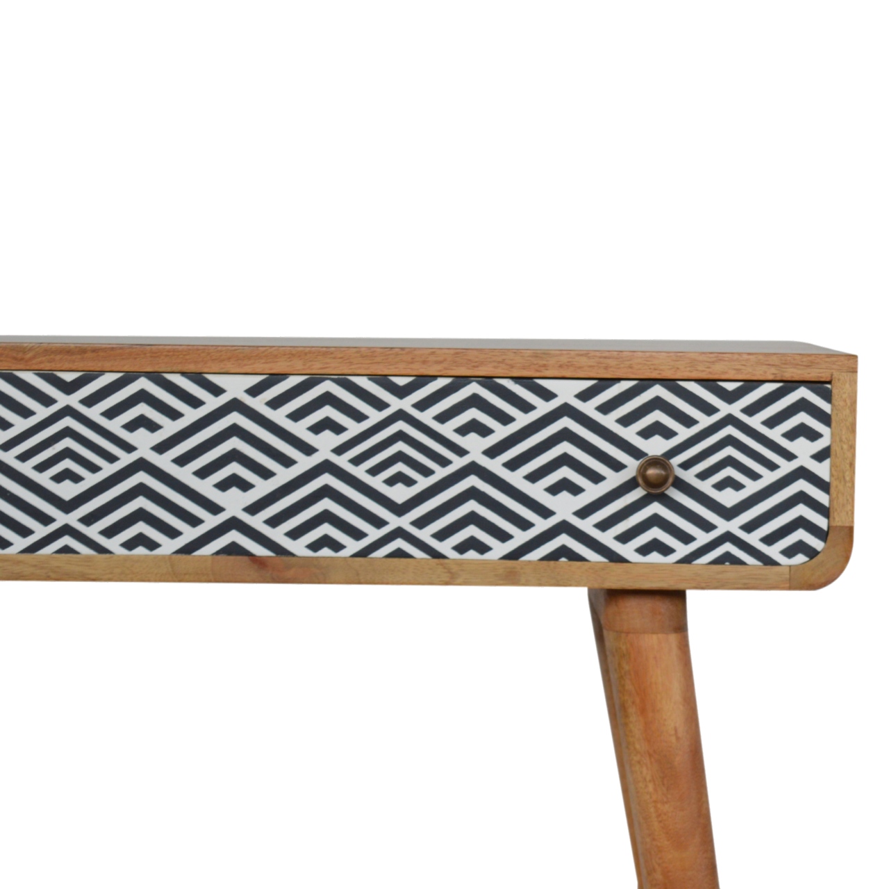 Artisan - Monochrome Print Console Table in Oak-Ish