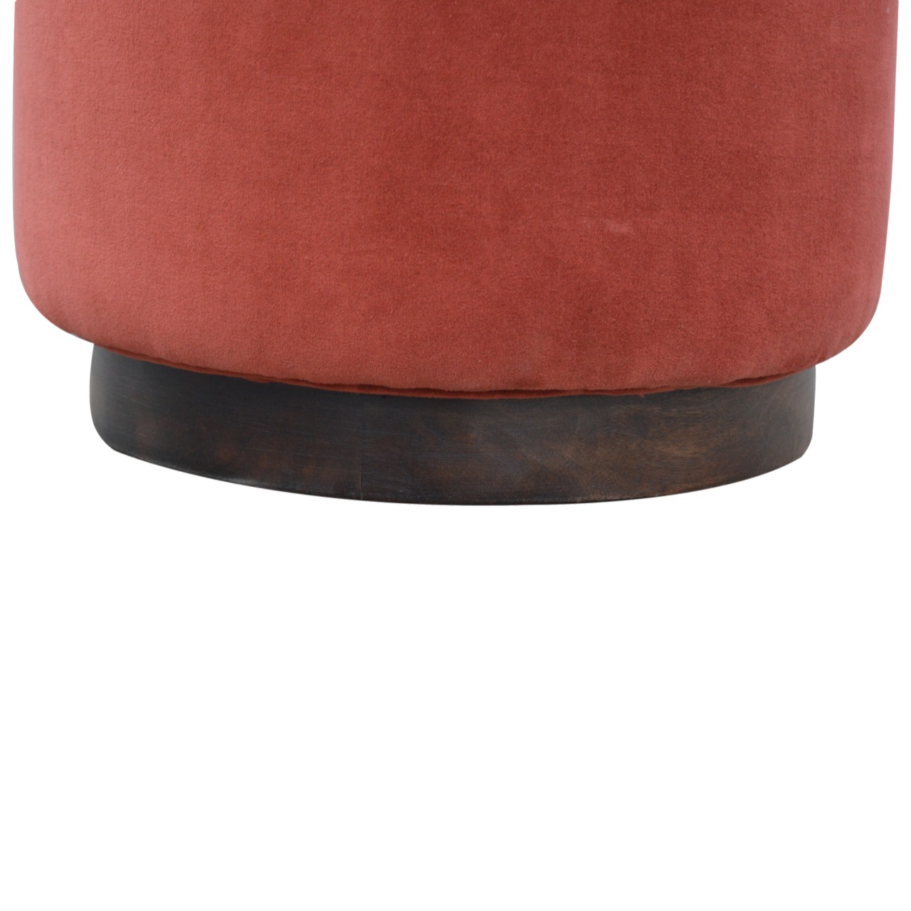 Artisan Wooden Large Footstool - Brick, Velvet