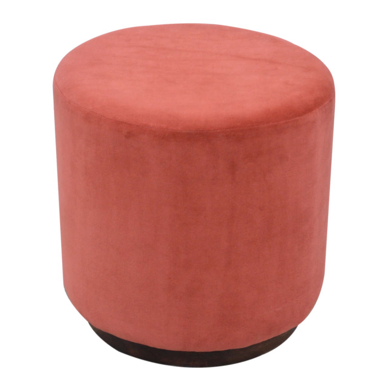 Artisan Wooden Large Footstool - Brick, Velvet