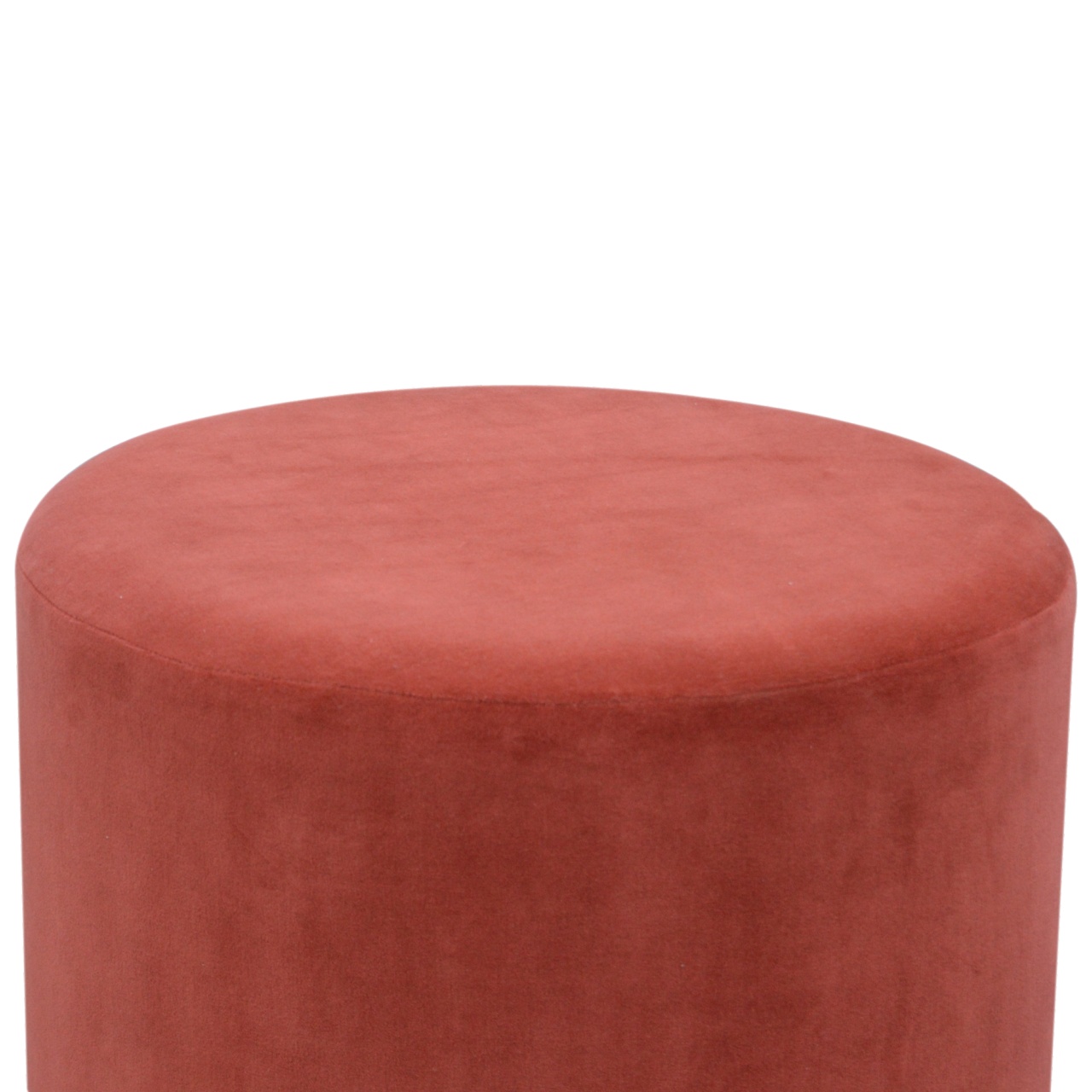 Artisan Wooden Large Footstool - Brick, Velvet