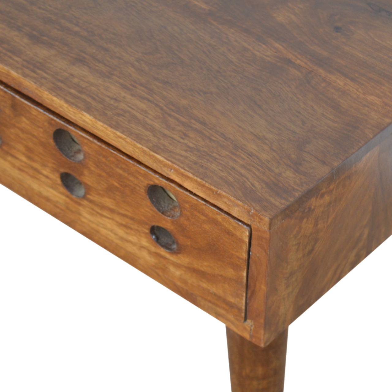 Artisan - Cut-Out Nightstand with 1 Drawers in Chestnut, Brass