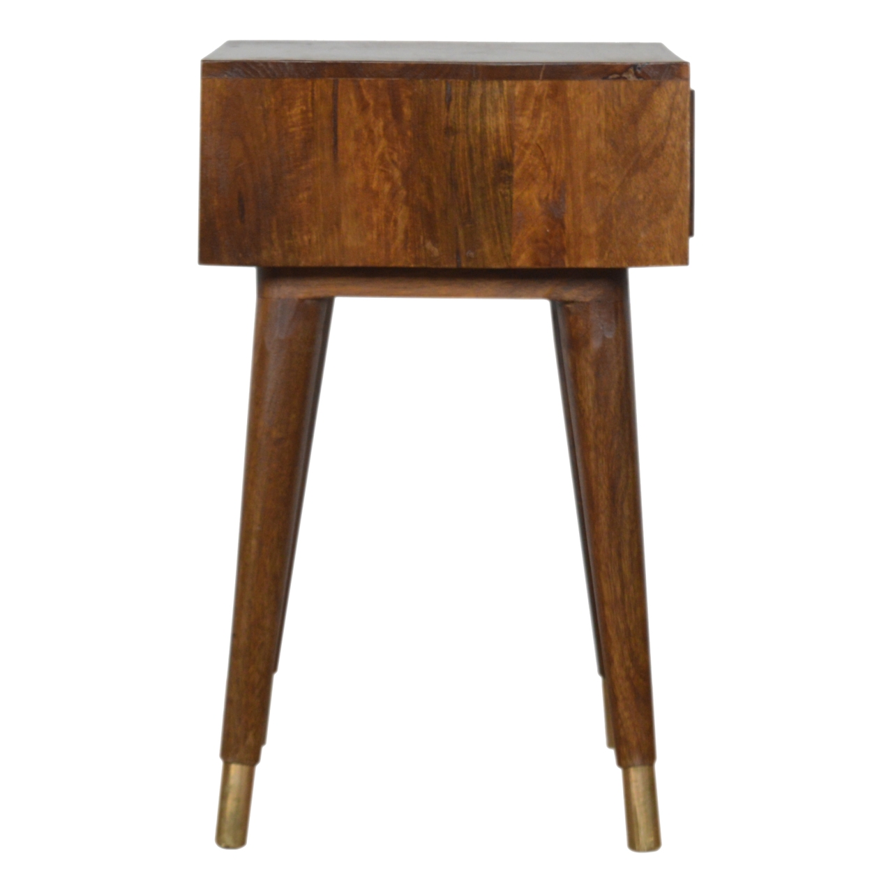 Artisan - Cut-Out Nightstand with 1 Drawers in Chestnut, Brass