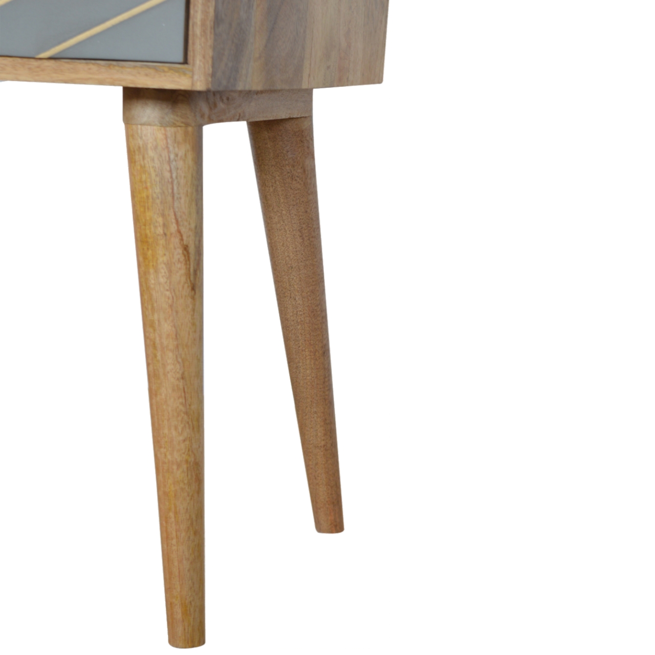 Artisan - Inlay Nightstand in Sleek Cement, Brass