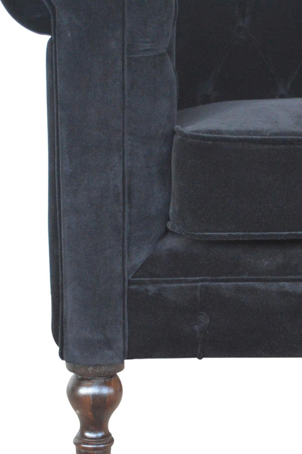 Artisan Chesterfield Sofa with 2 Seater - Black, Velvet