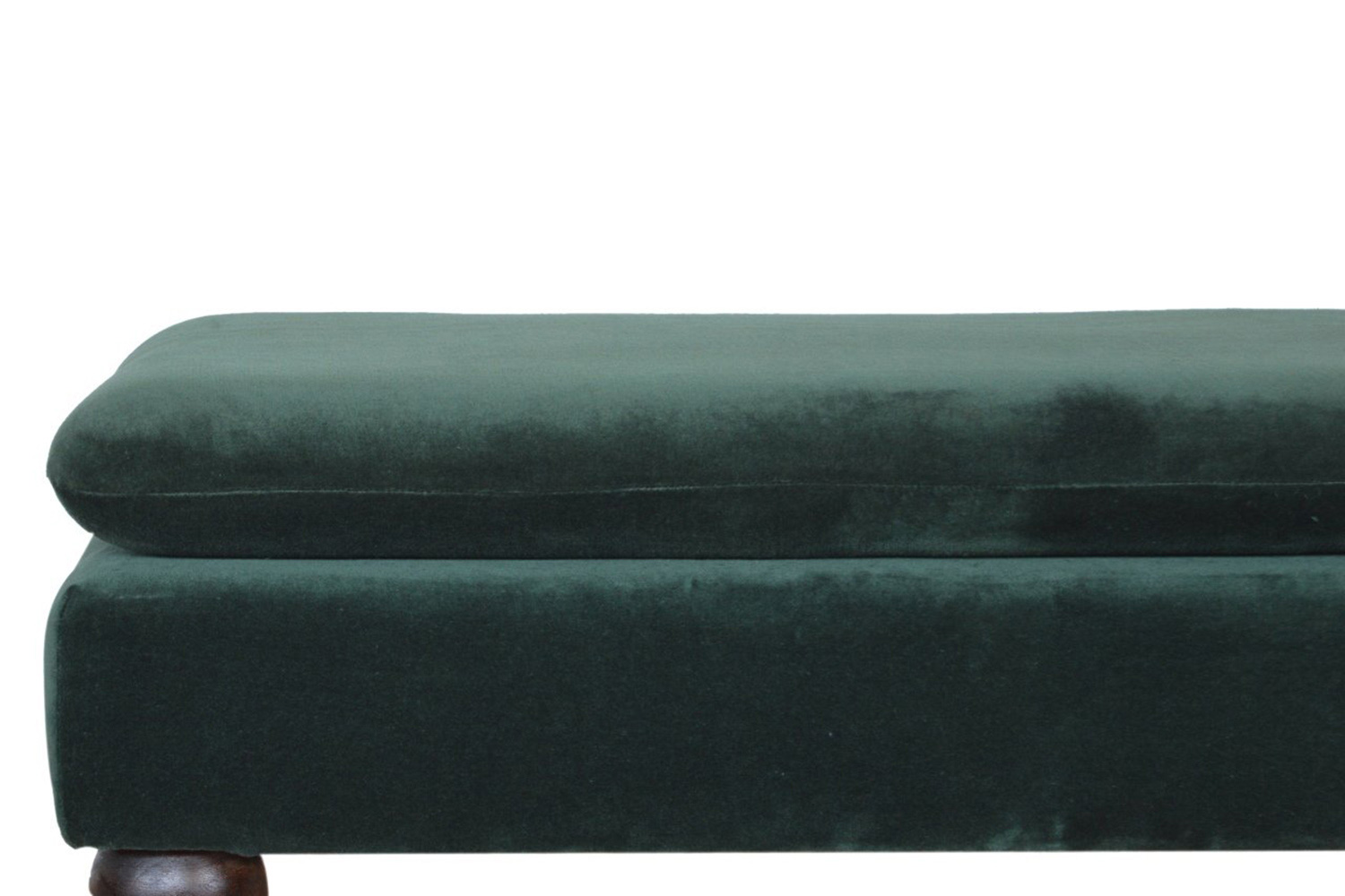 Artisan Bench with Castor Legs - Green, Velvet