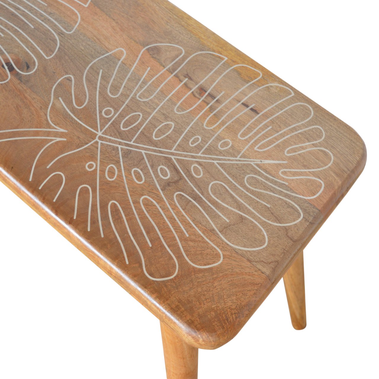 Artisan - Leaf Resin Print Bench in Oak-Ish