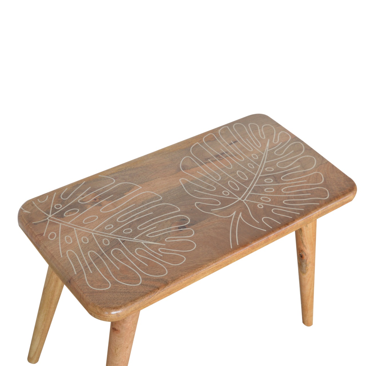 Artisan - Leaf Resin Print Bench in Oak-Ish