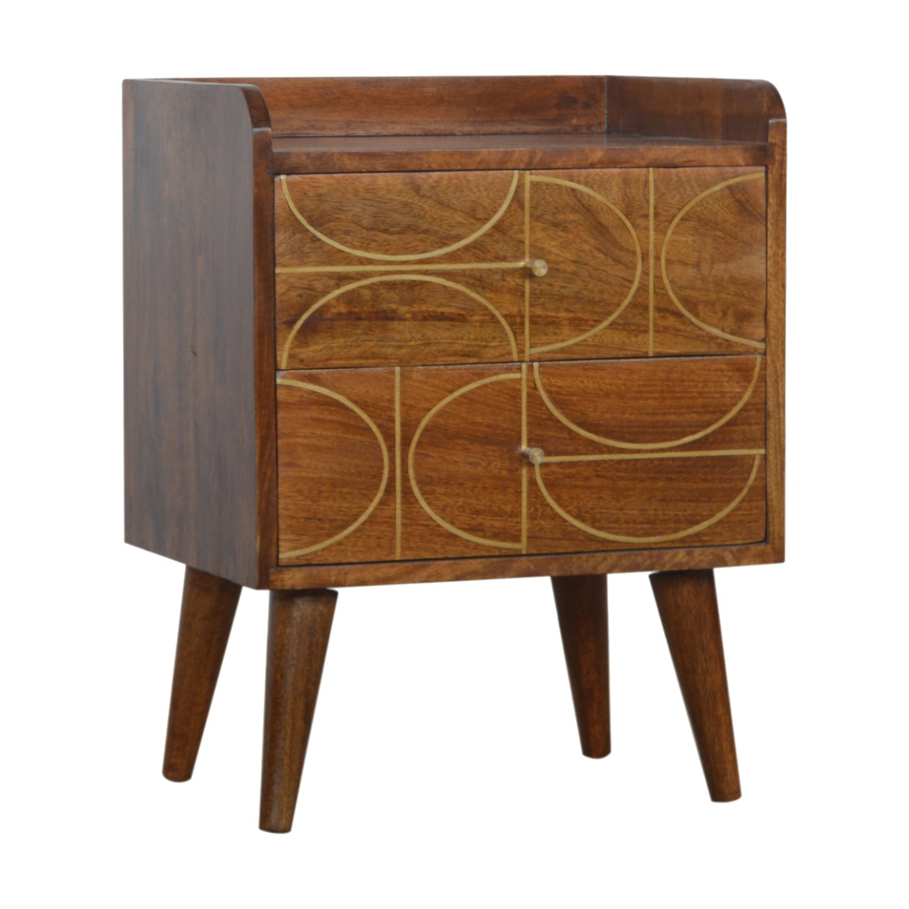 Artisan - Inlay Abstract Nightstand in Chestnut