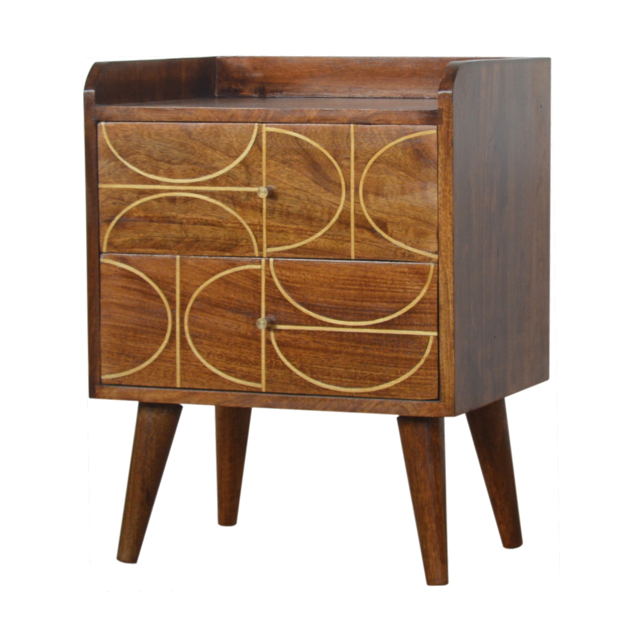 Artisan - Inlay Abstract Nightstand in Chestnut