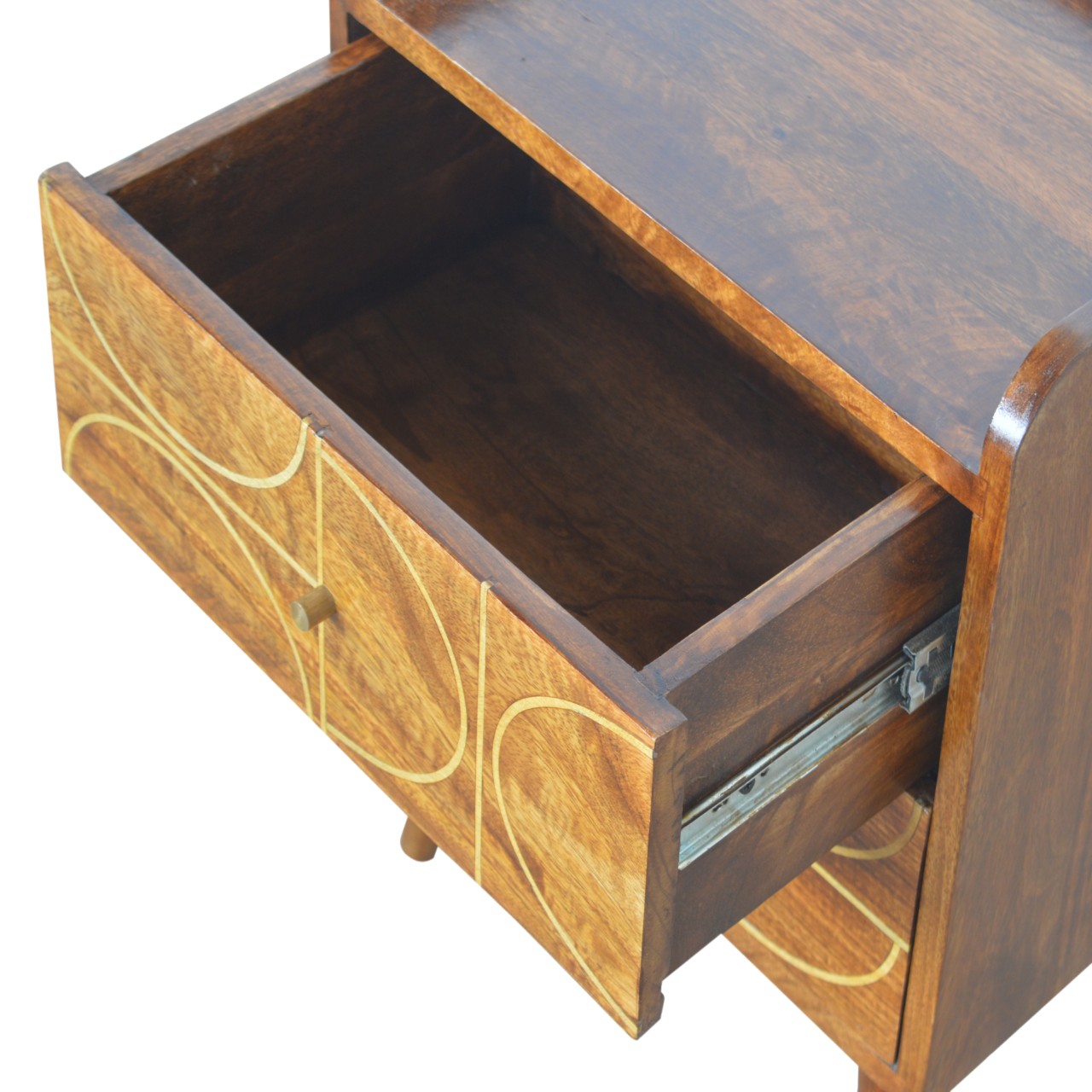 Artisan - Inlay Abstract Nightstand in Chestnut