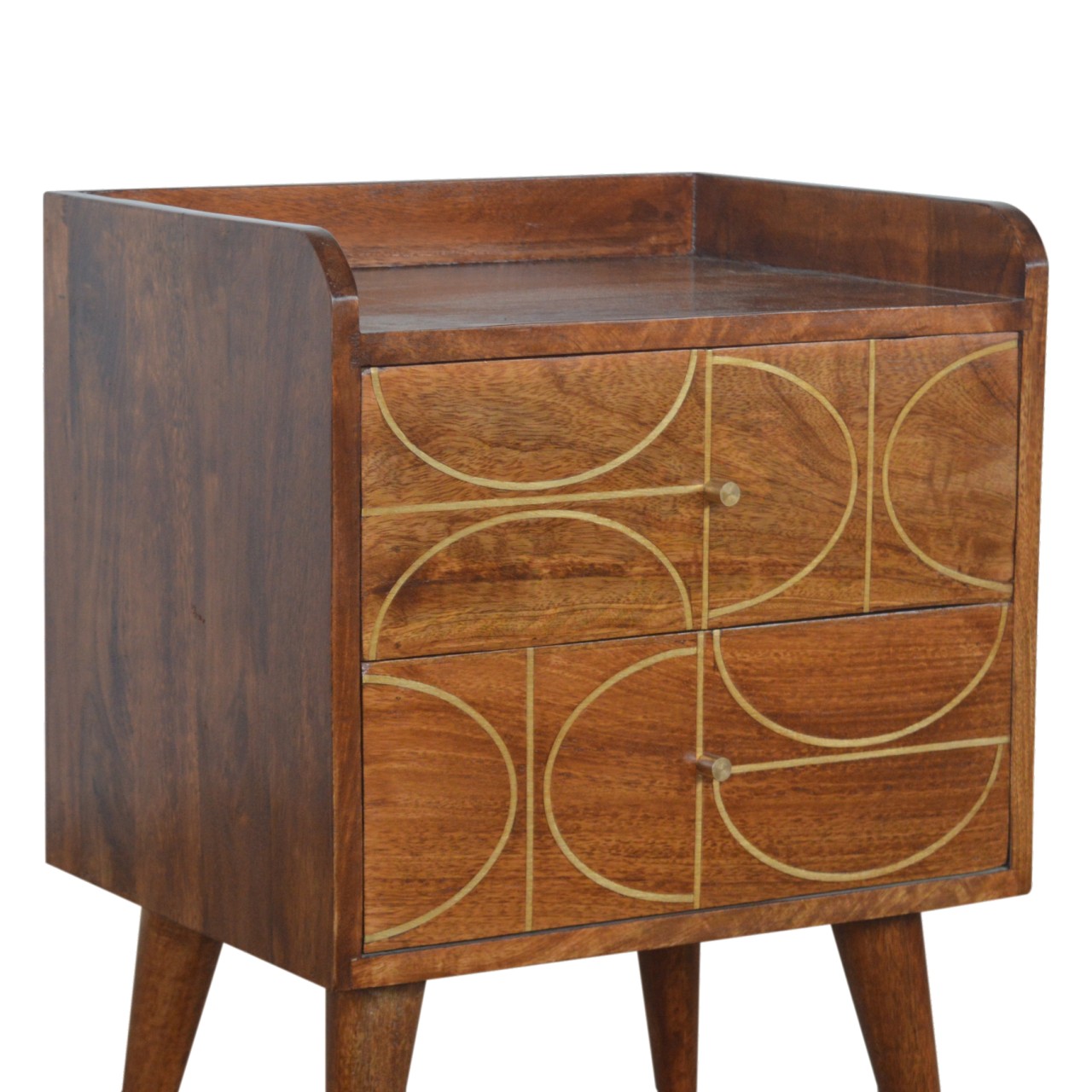 Artisan - Inlay Abstract Nightstand in Chestnut