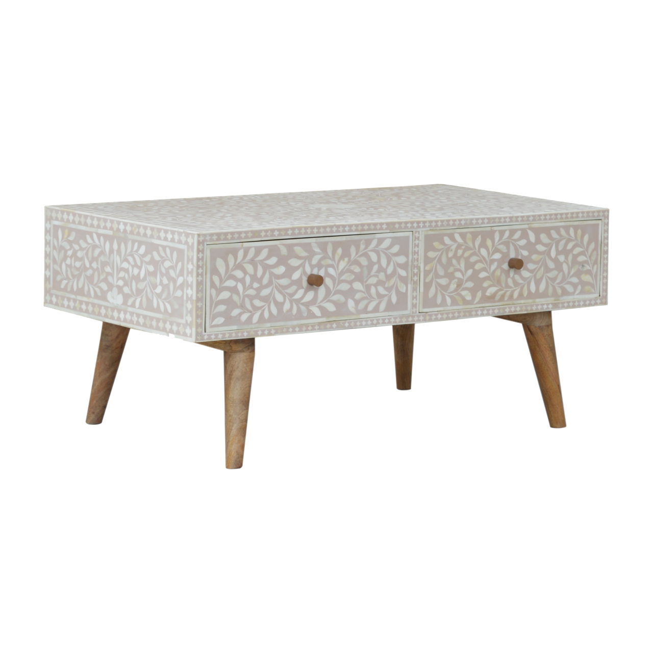 Artisan - Taupe Floral Bone Coffee Table