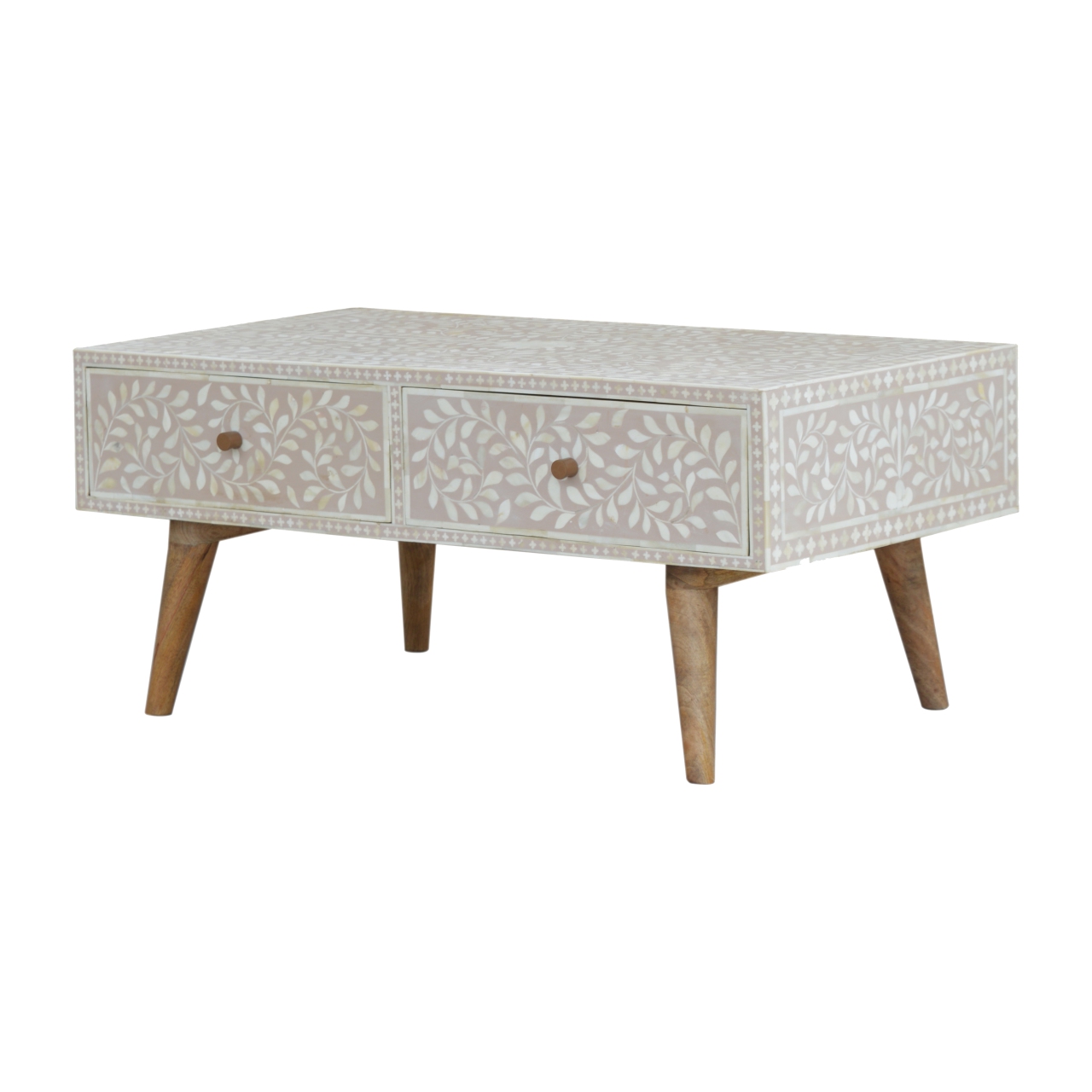 Artisan - Taupe Floral Bone Coffee Table