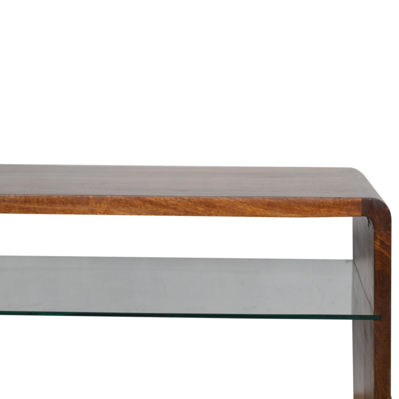 Artisan - Coffee Table with Glass Shelf in Chestnut