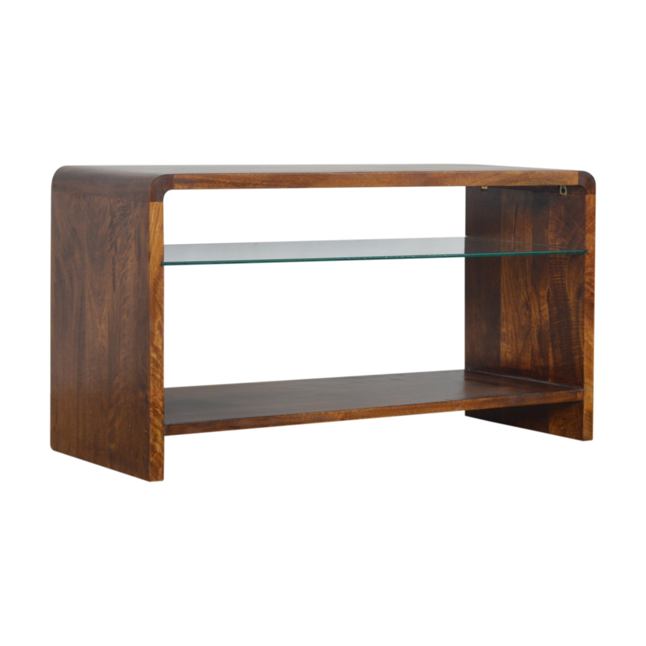 Artisan - Media Unit with Glass Shelf in Chestnut