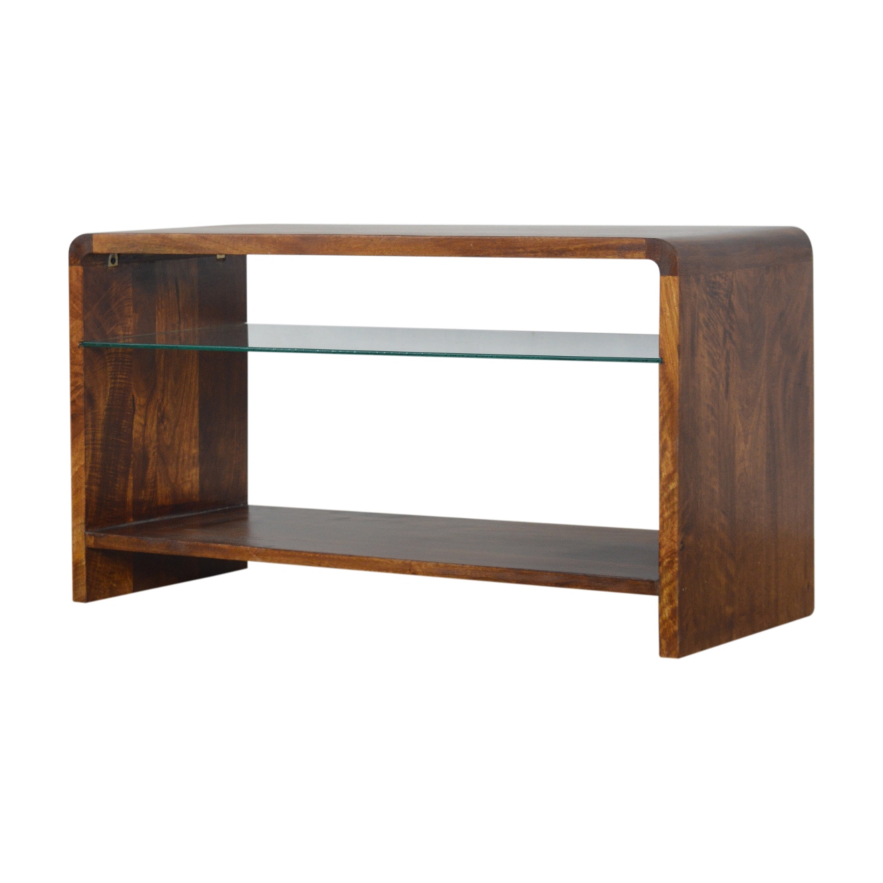 Artisan - Media Unit with Glass Shelf in Chestnut