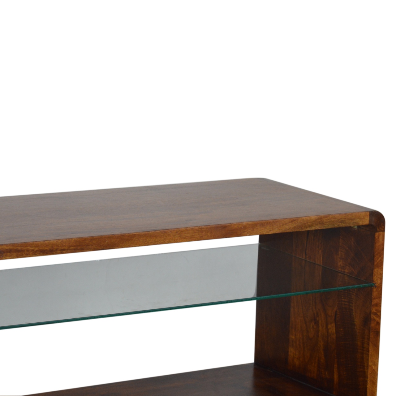 Artisan - Media Unit with Glass Shelf in Chestnut