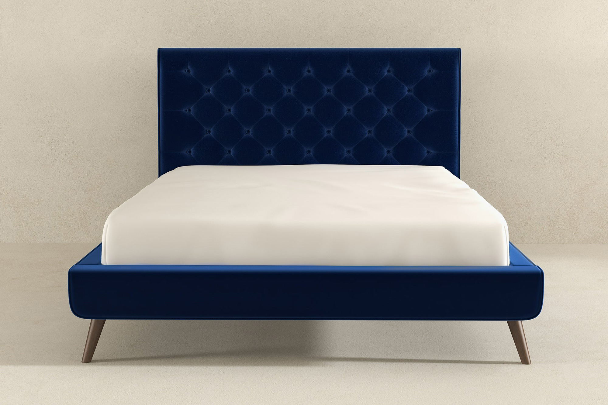 Ashcroft Dillon Velvet Platform Bed - Blue, Queen Size