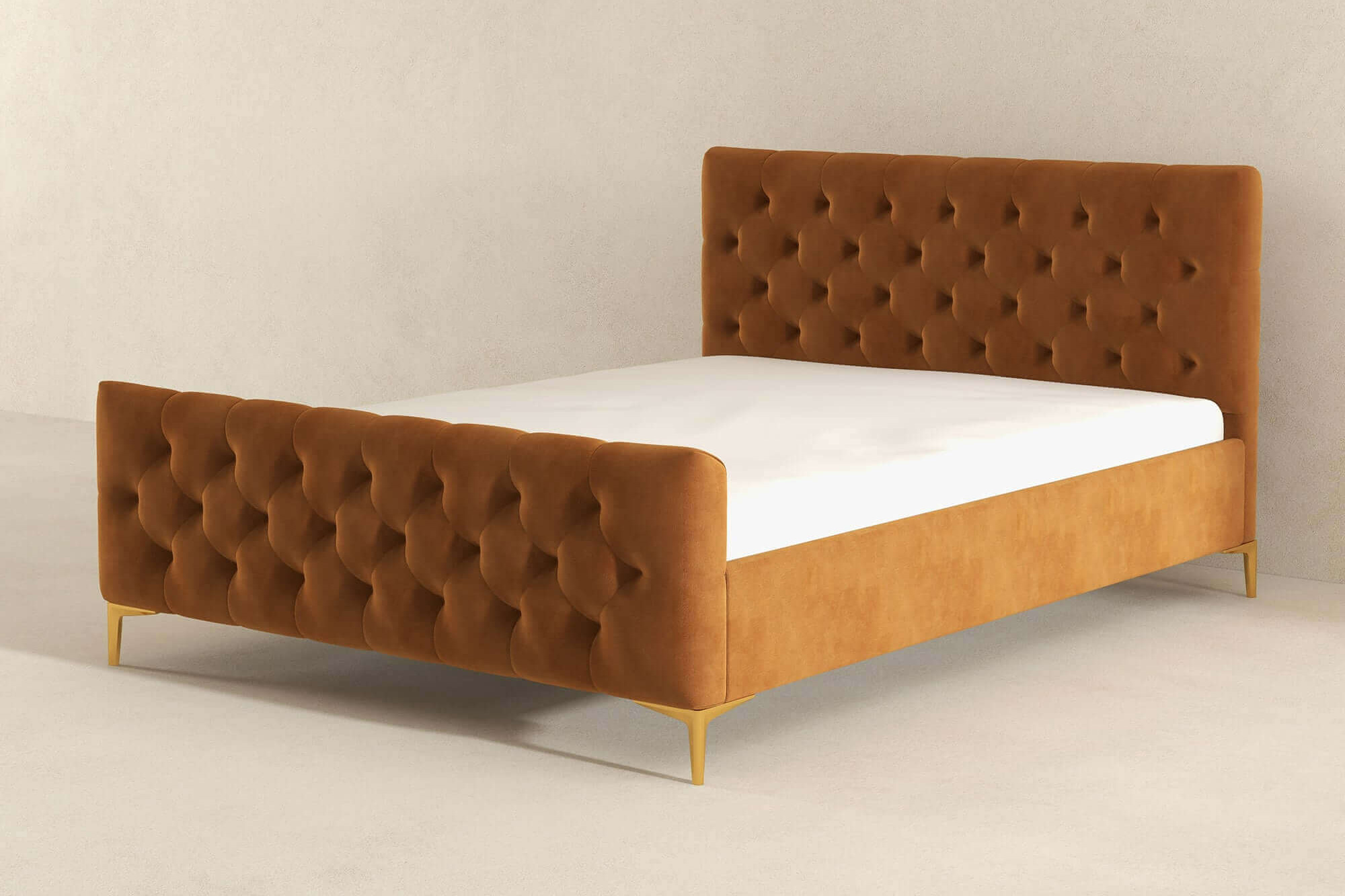 Ashcroft™ Bailey Mid-Century Modern King Platform Bed - Cognac