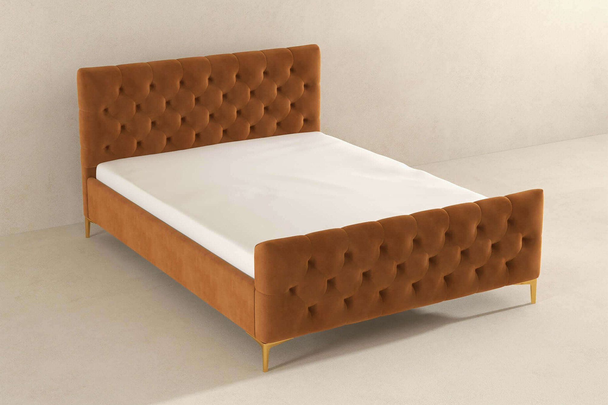 Ashcroft™ Bailey Mid-Century Modern King Platform Bed - Cognac