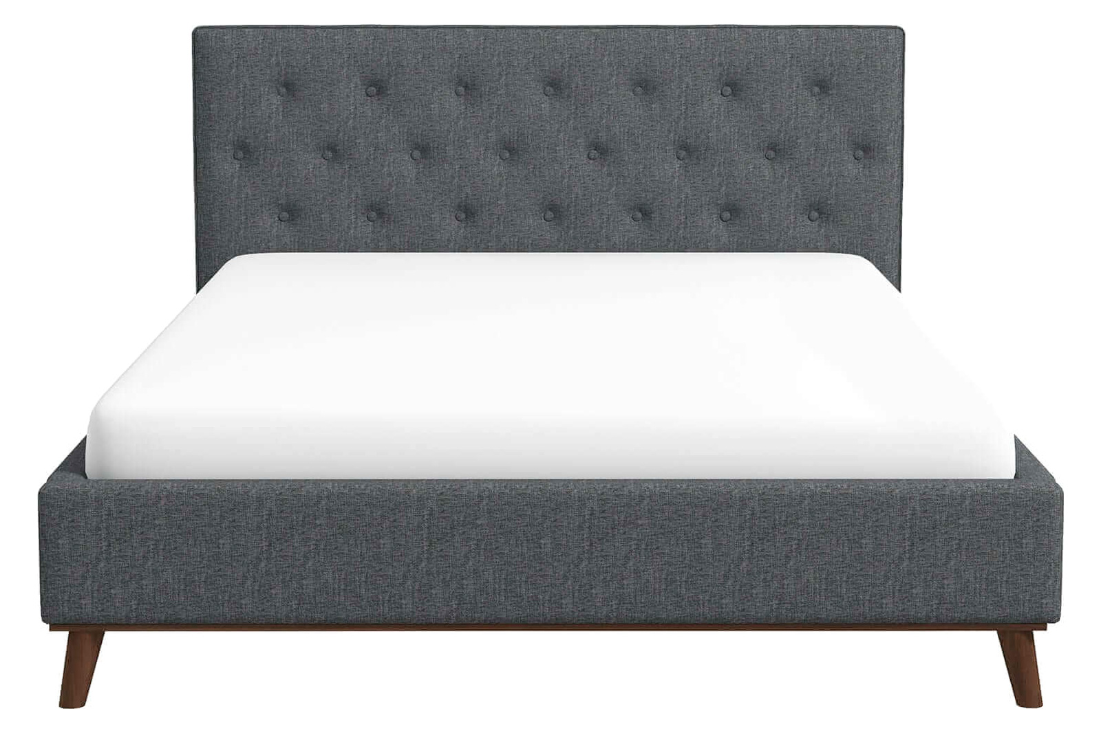 Ashcroft™ Graceville Fabric Platform Bed - Gray, Queen Size